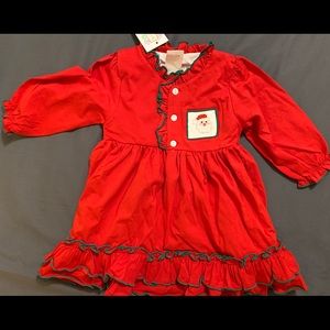 Smocked Christmas Santa nightgown pajamas 3T kids